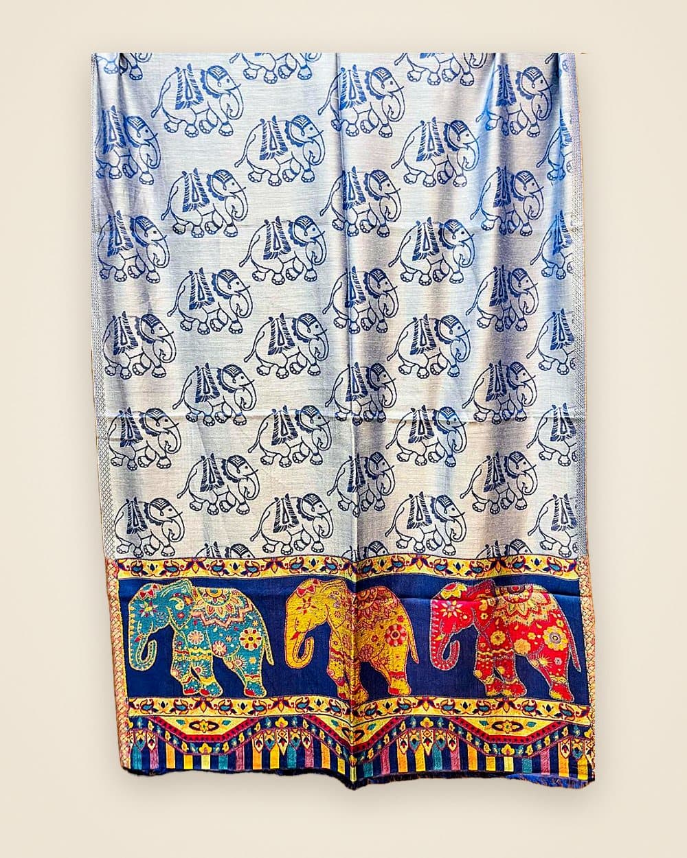 Haathi Kani Stole — Dove grey