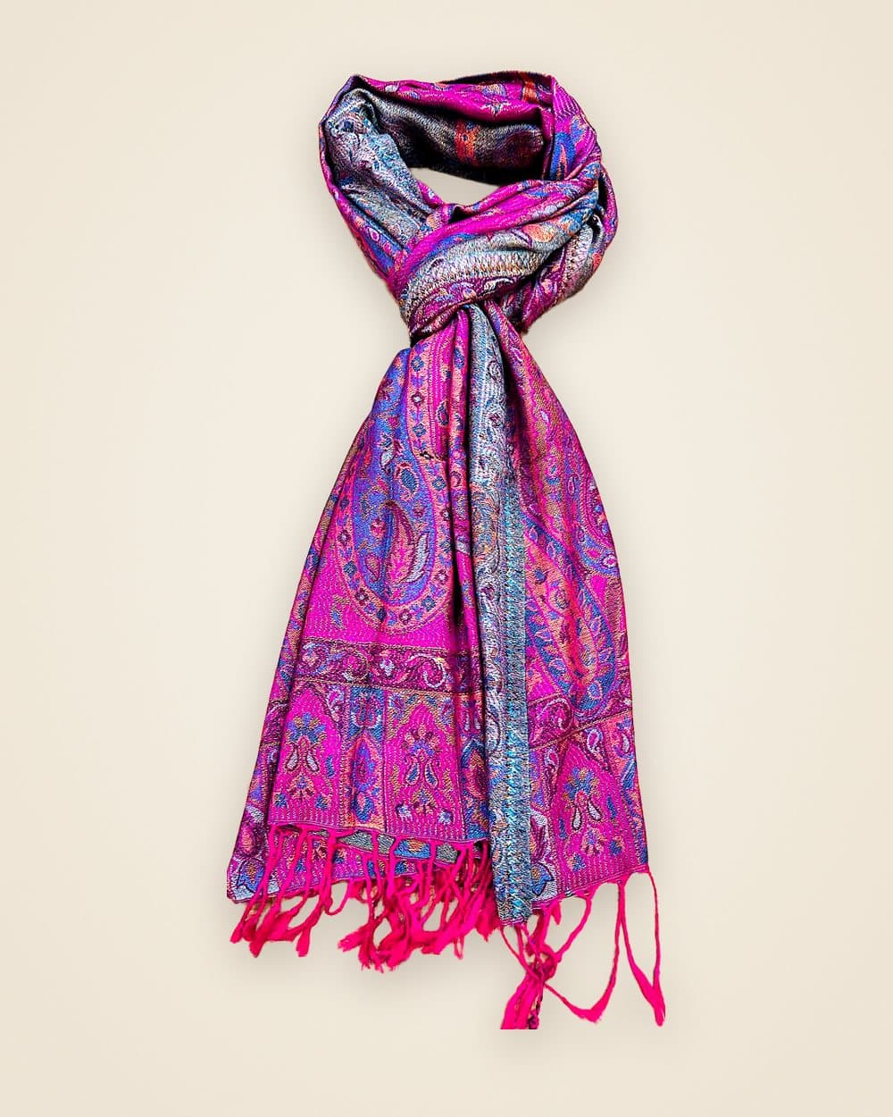 Kani Paisley Scarf — Fuchsia