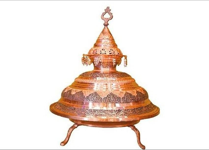Crown-Lid Rice Container — Pierced dome, floral finial