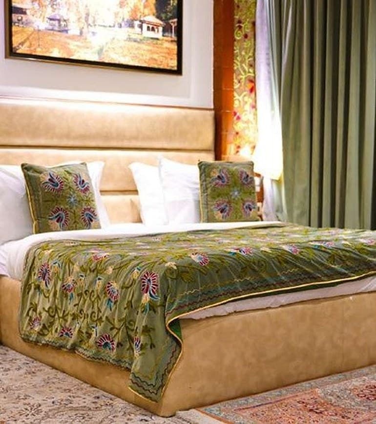 Velvet crewel bedcover
